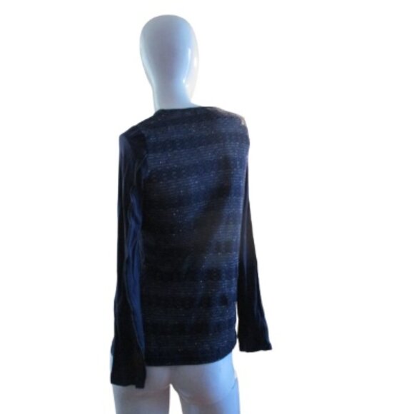 ๐งต Oxygen Navy Textured Long Sleeve Top โ Size M - Picture 4 of 7